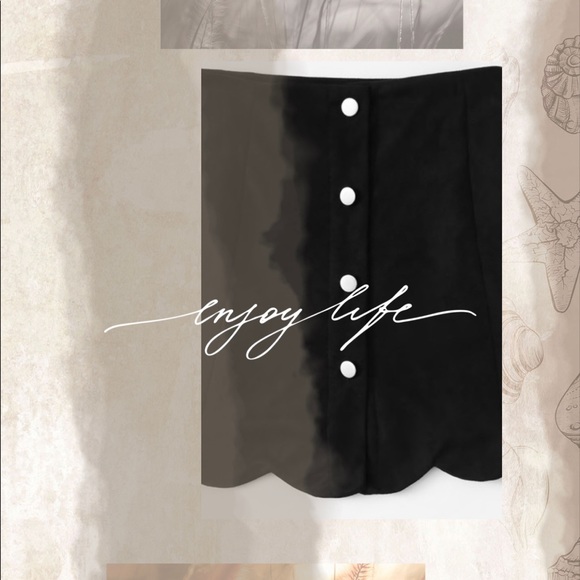 Dresses & Skirts - Vegan Suede Scalloped Skirt